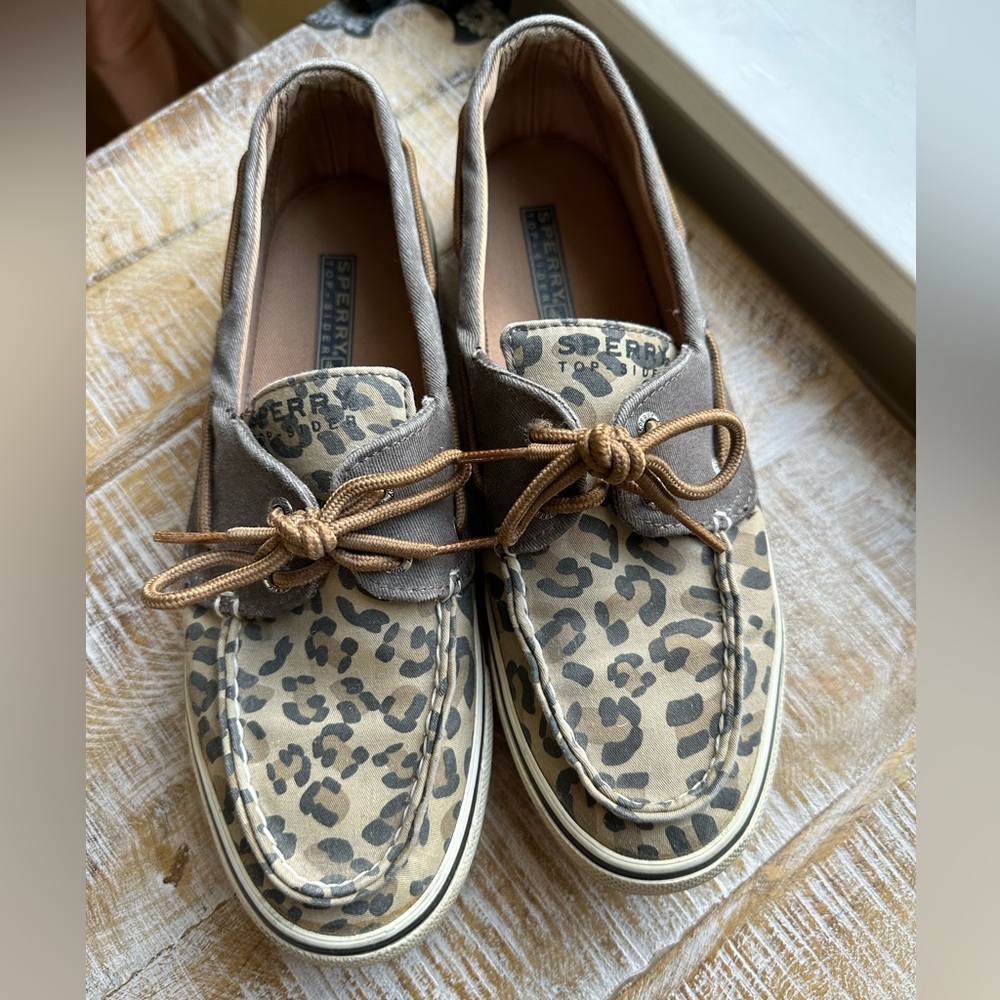Sperry Top Sider- Leopard Print- Size 8 - image 1